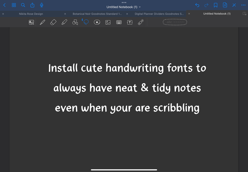 Cute Handwriting fonts for digital planners on goodnotes