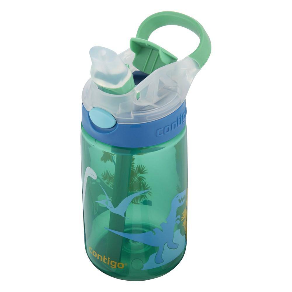 Contigo Kids Gizmo Flip Autospout Water Bottle Green Jungle Dino 414ml