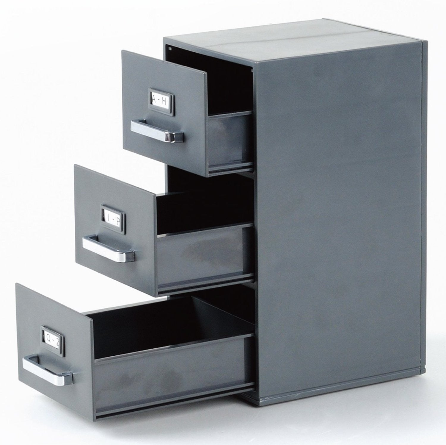 Business Card Filing Cabinet Mini Desktop 9 Inch High Black 3