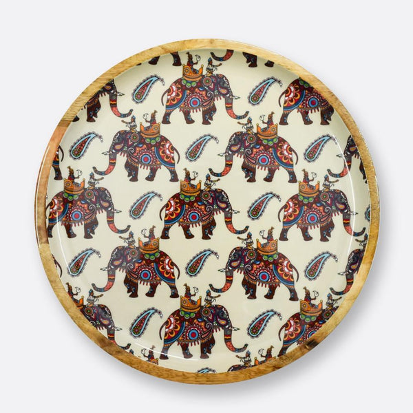 Royal Elephants Round Serving Platter – WallMantra