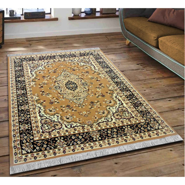 Moorish Designer Golden Polyester Area Carpet – WallMantra