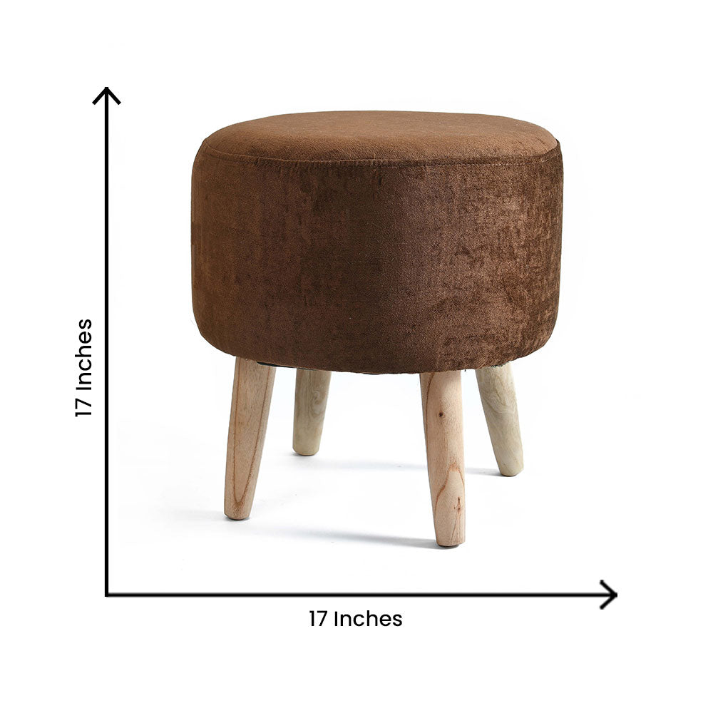 brown velvet stool