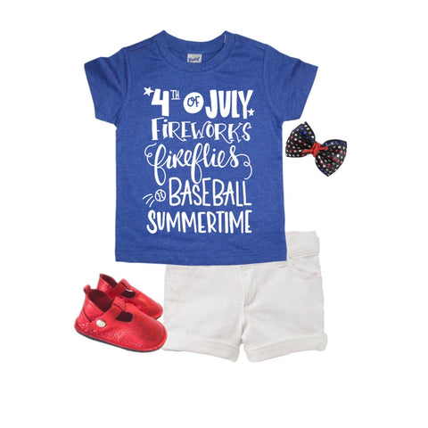 4th of July Tee flat lay girls. Shop Mattieandmase.com