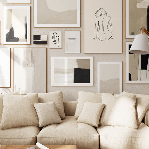 wall art gallery - neutral colours 