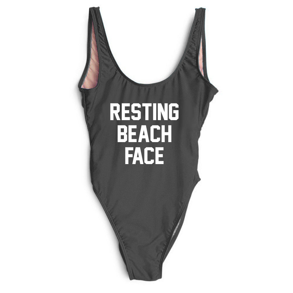 resting beach face swimsuit