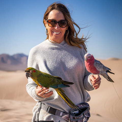 Kim Russell With 2 Members of Her Flock