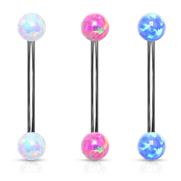 Snake Eyes Double Opal Curved Barbell