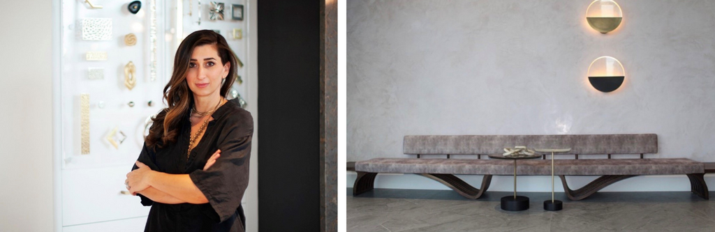 Jacqueline Downs, and the 16-foot custom sofa we created for her Collective.