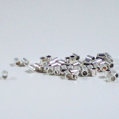 Crimp Beads, 2 mm, Sterling Silver, 50 pc