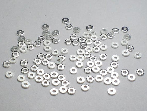 flat silver disc beads
