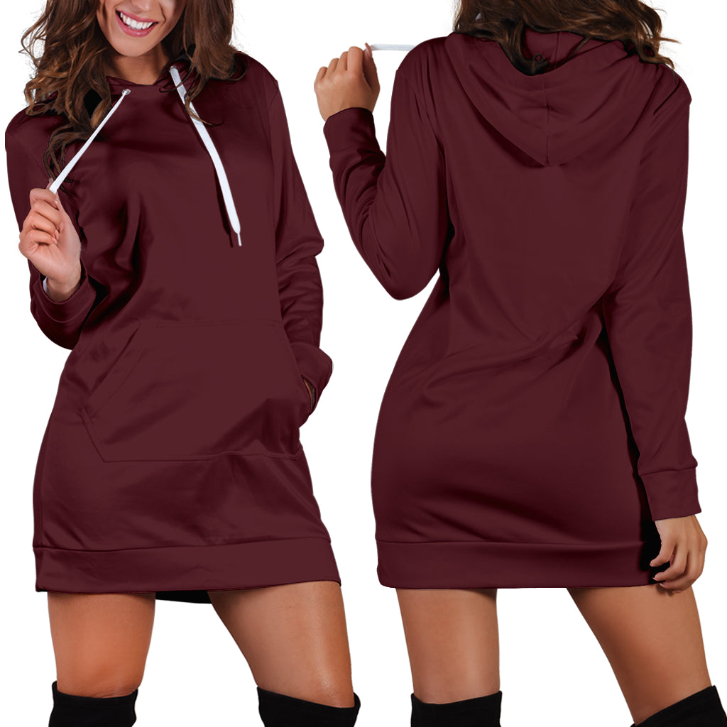 Burgundy - Hoodie Dress - Luvlavie