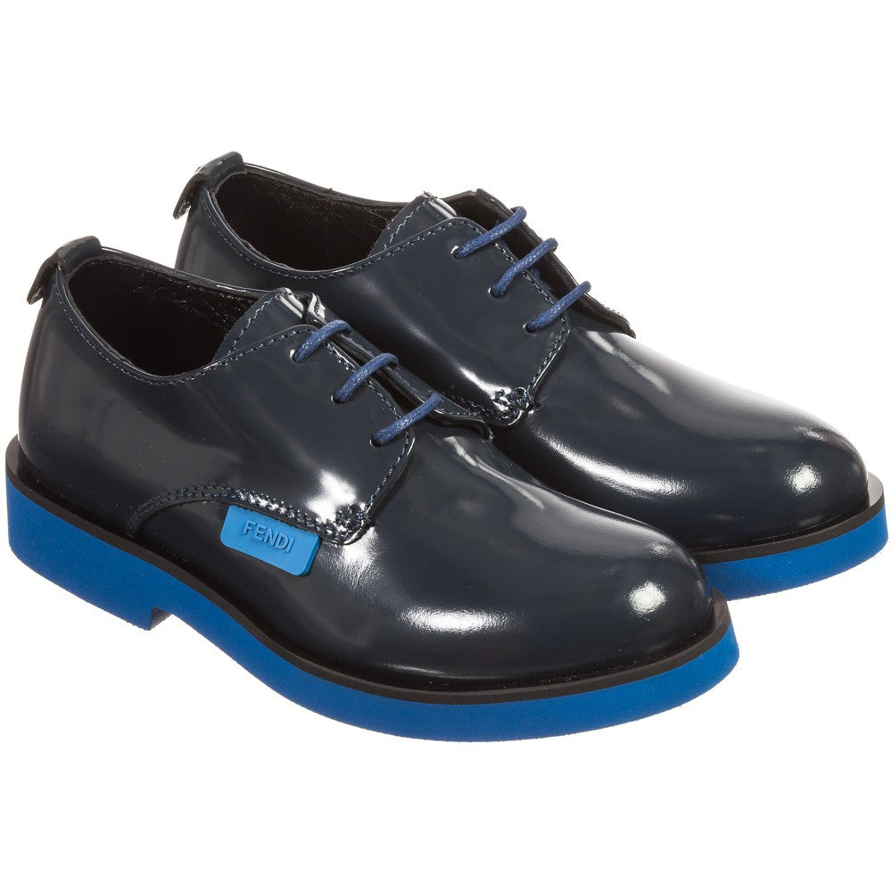 Fendi Boys Navy Blue Fancy Polished 