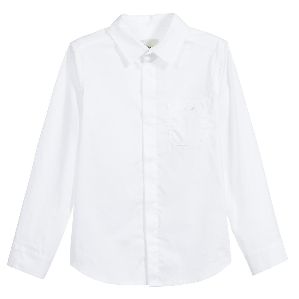 Boys White Button-Down Shirt