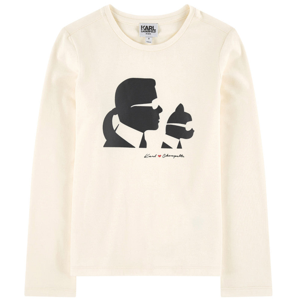 Karl Lagerfeld Girls Ivory 'Karl & Choupette' T-shirt (Mini-Me) – Petit ...