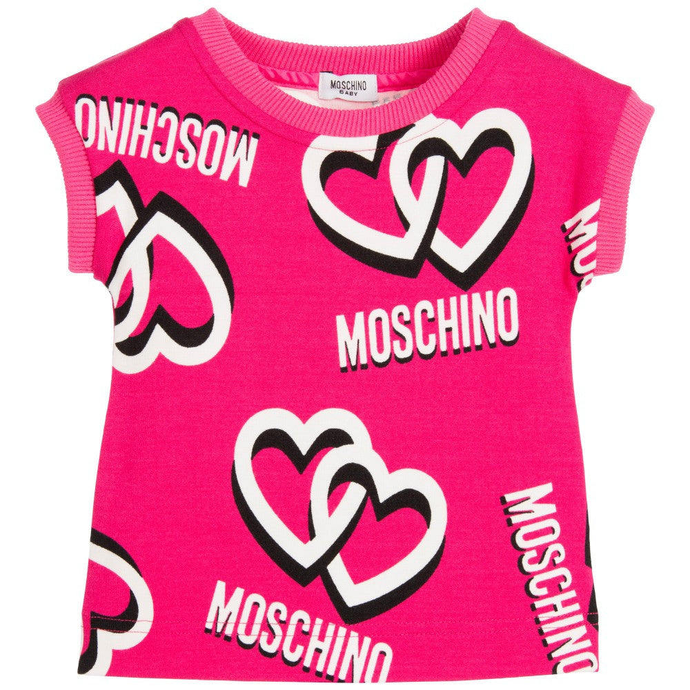 Moschino Baby Girls Pink Logo Hearts 