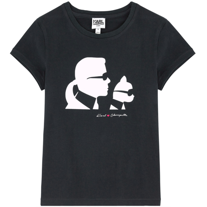 voorraad Drijvende kracht Nieuwsgierigheid Karl Lagerfeld Girls Choupette Black T-shirt – Petit New York