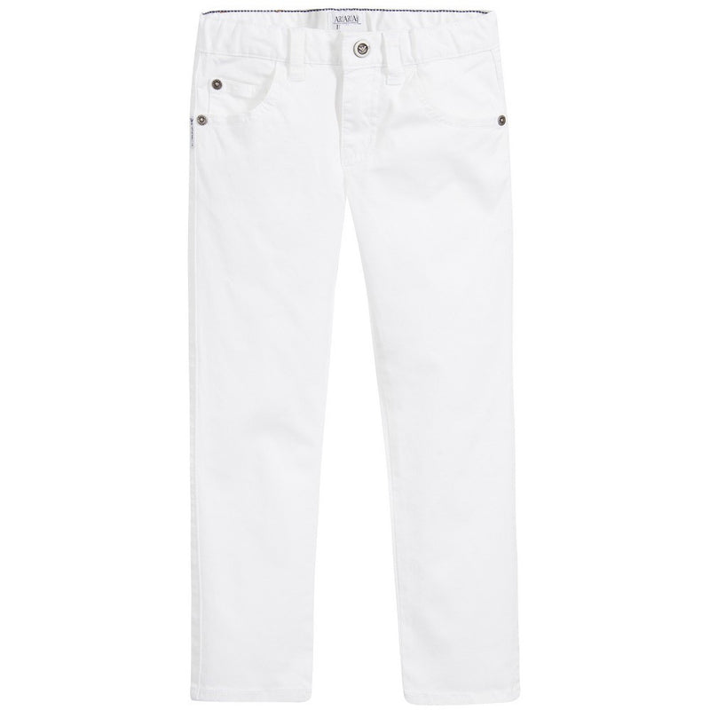 white armani pants
