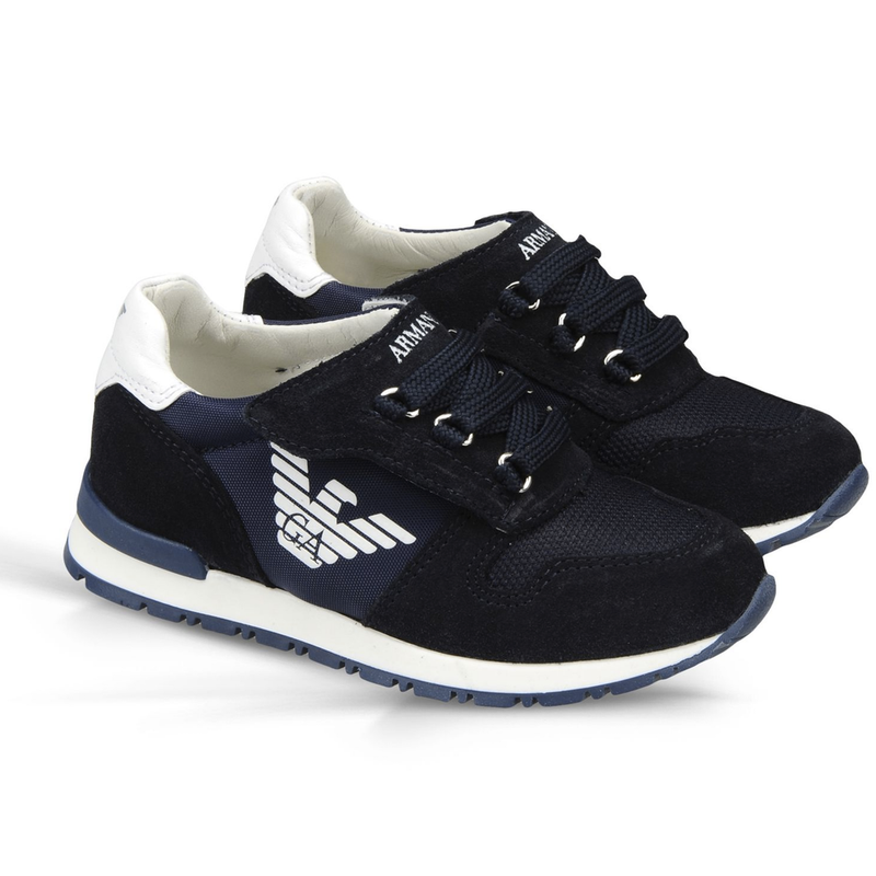 Armani Boys Navy Blue Sneakers – Petit 