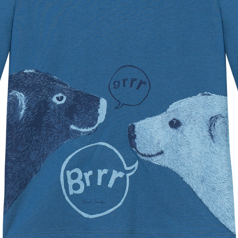 Paul Smith Boys Blue Polar Bear Printed T-shirt