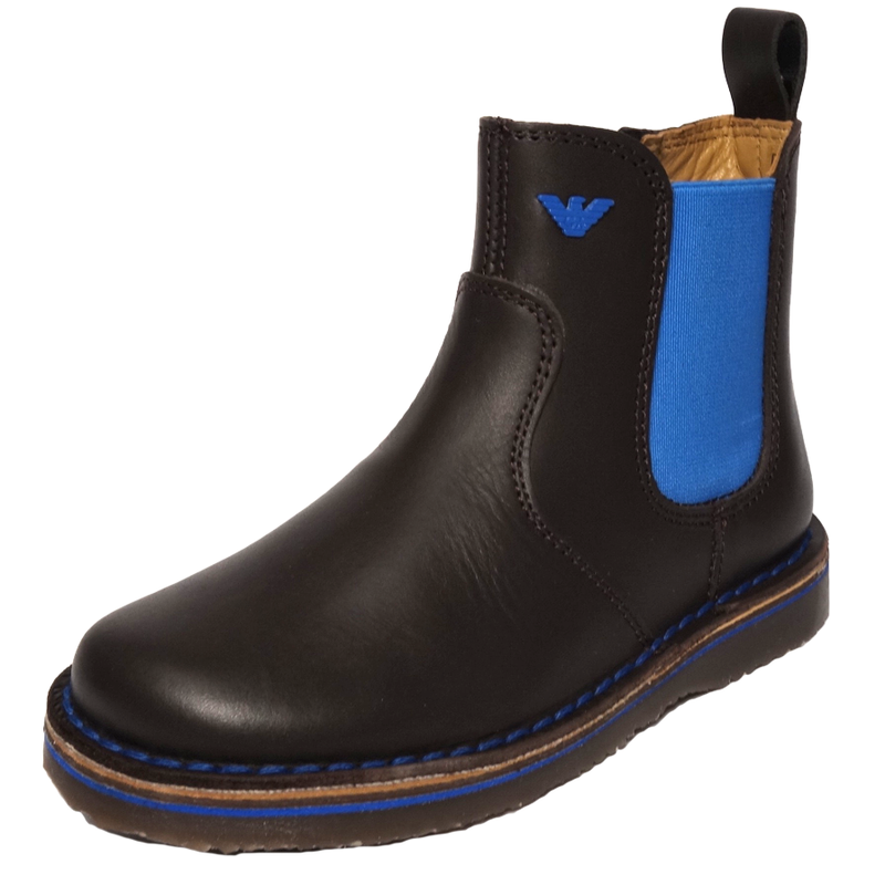 Armani Boys Brown Leather Boots – Petit 