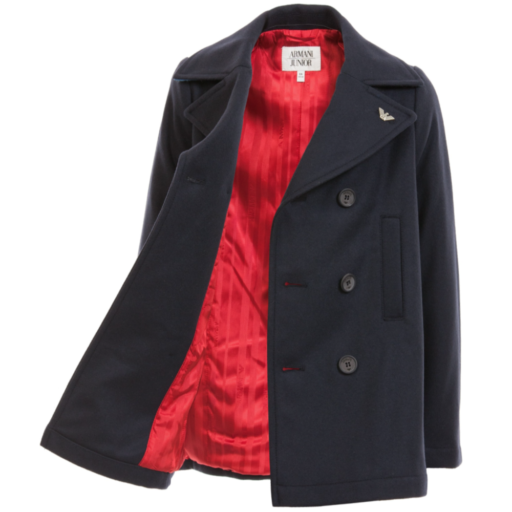 Armani Boys Navy Blue Peacoat – Petit 