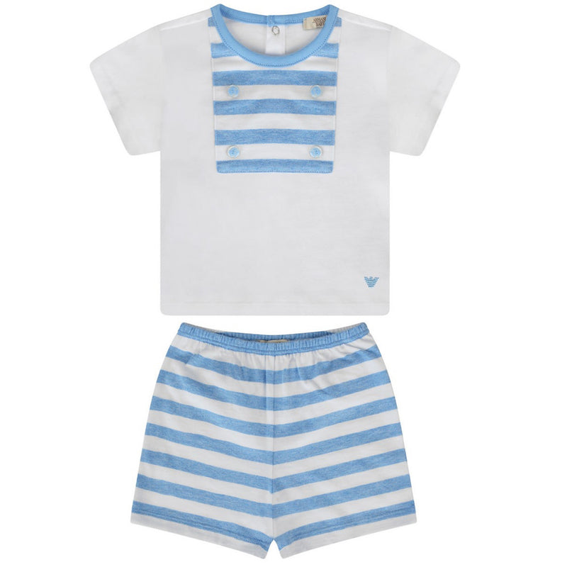 toxiciteit Merg Voorschrijven Armani Baby Boys Blue Striped Top & Shorts Set – Petit New York