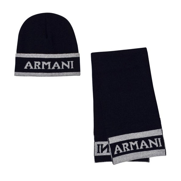 Armani Baby Boys Navy Logo Hat and 