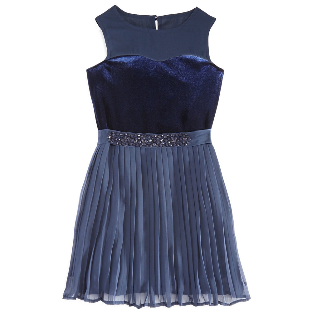 Armani Junior Girls Blue Velvet Party Dress – Petit New York