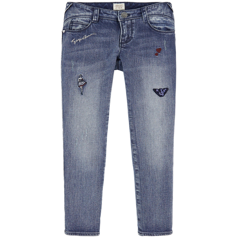 Armani Junior Girls Jeans with Sequin 