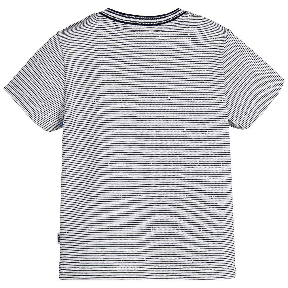 Baby Boys Navy & White Striped T-Shirt