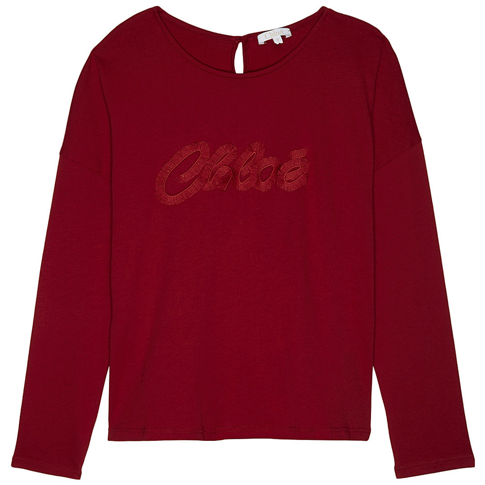 girls red long sleeve shirt