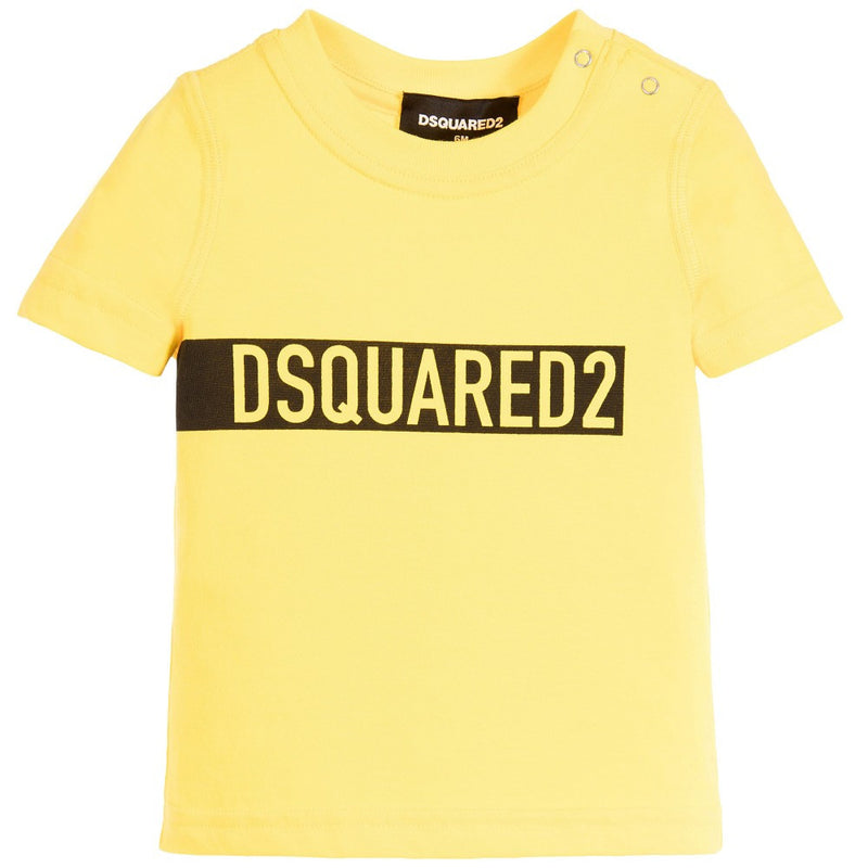 Reclame krant Kaal Dsquared2 Baby Boys Yellow Logo T-shirt – Petit New York