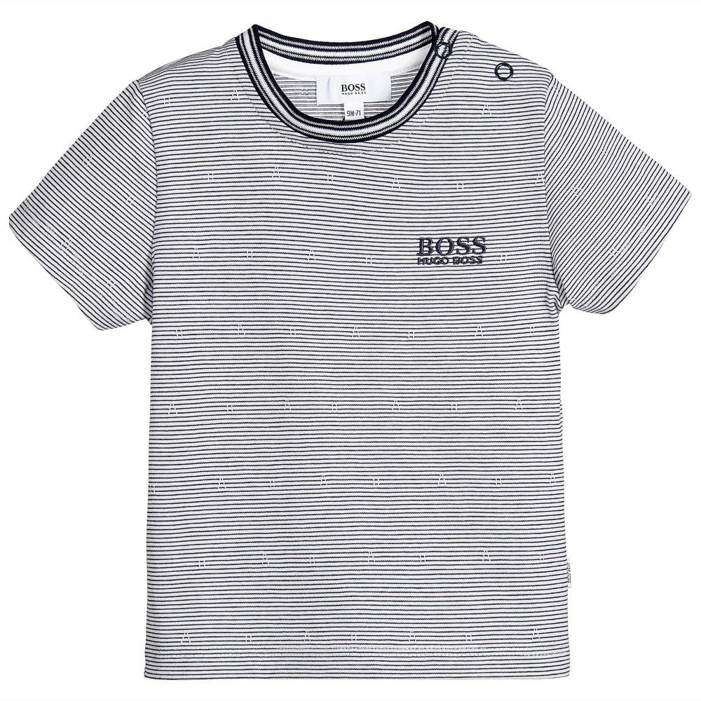 Hugo Boss Baby Boys Navy & White Striped T-Shirt – Petit New York
