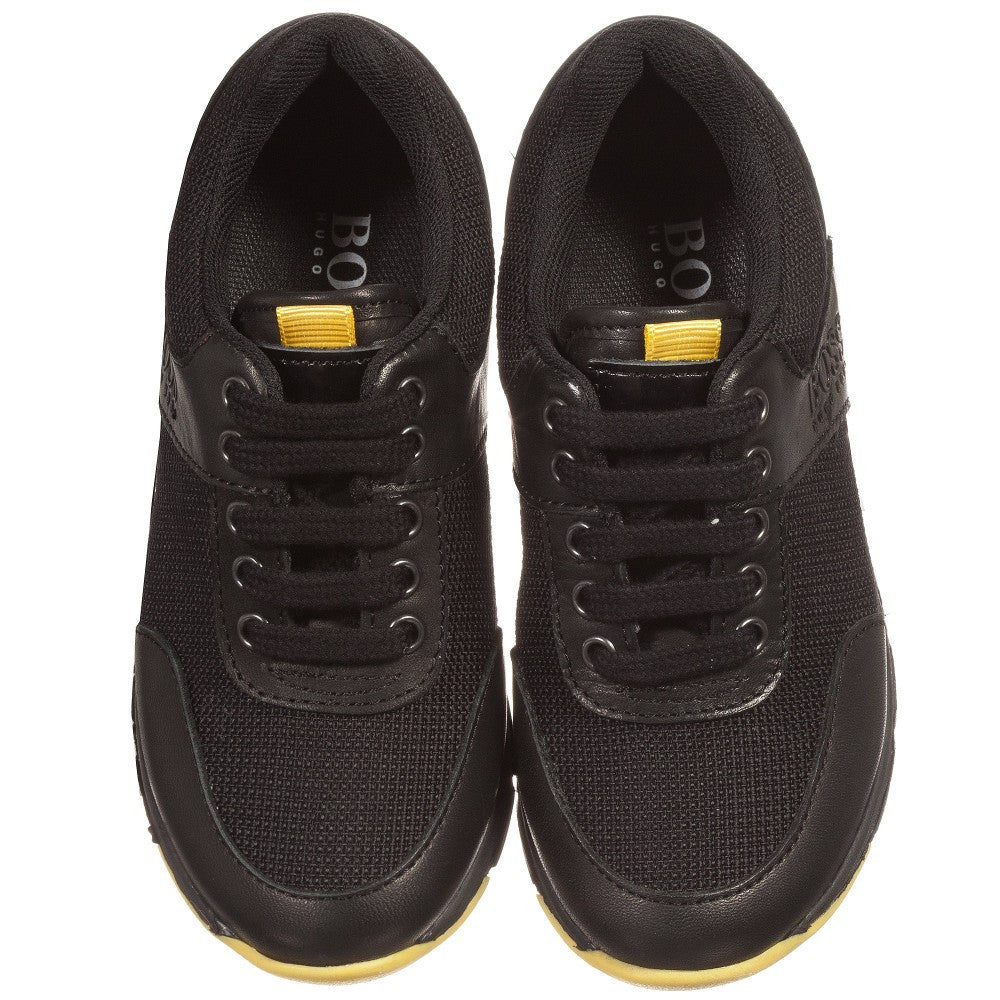 black leather sneakers boys