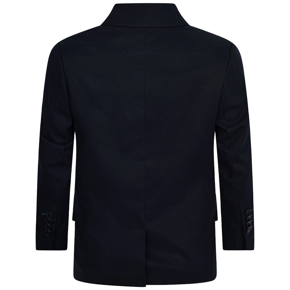 Boys Navy Blazer with Blue Lining and Pocket Square