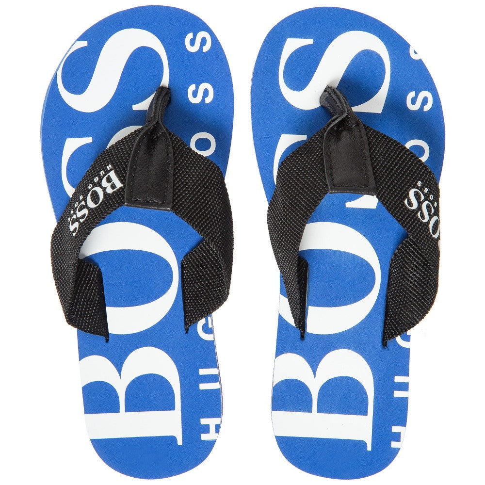 kids navy flip flops