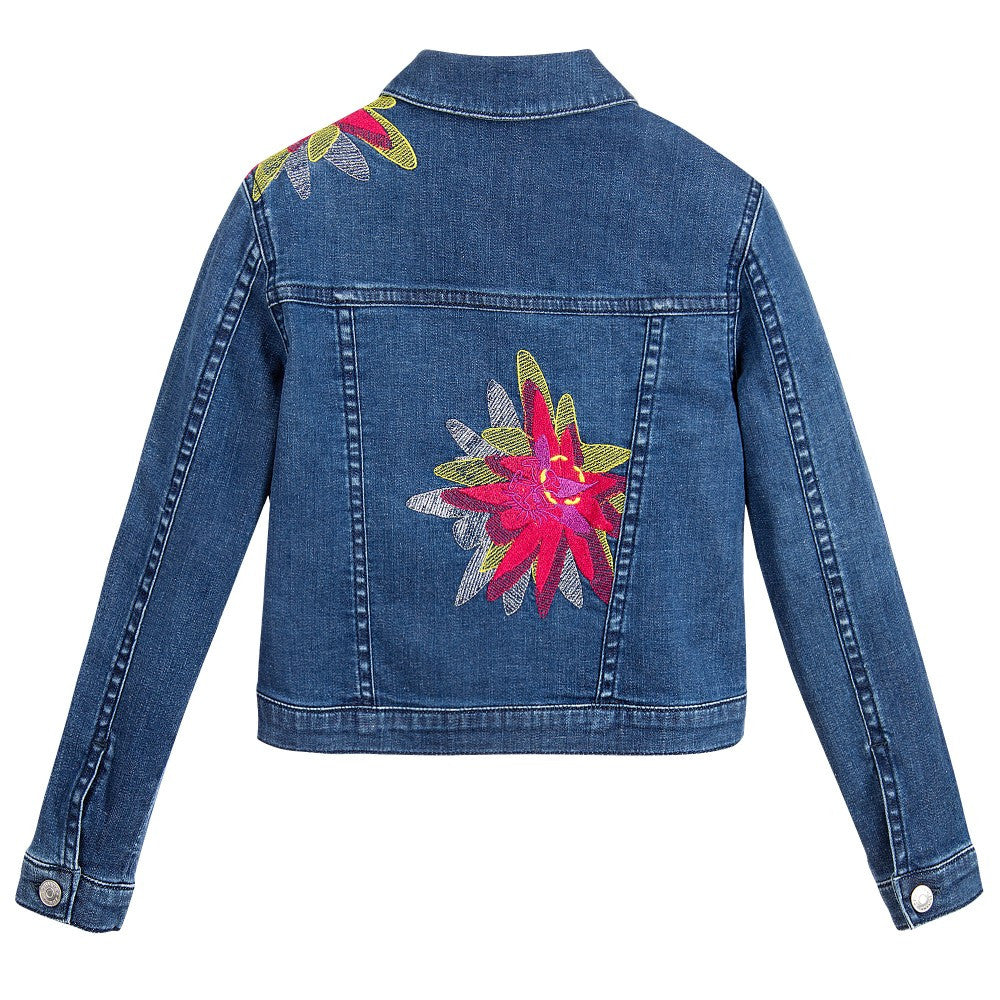 Junior Gaultier Girls Floral Embroidered Denim Jacket – Petit New York