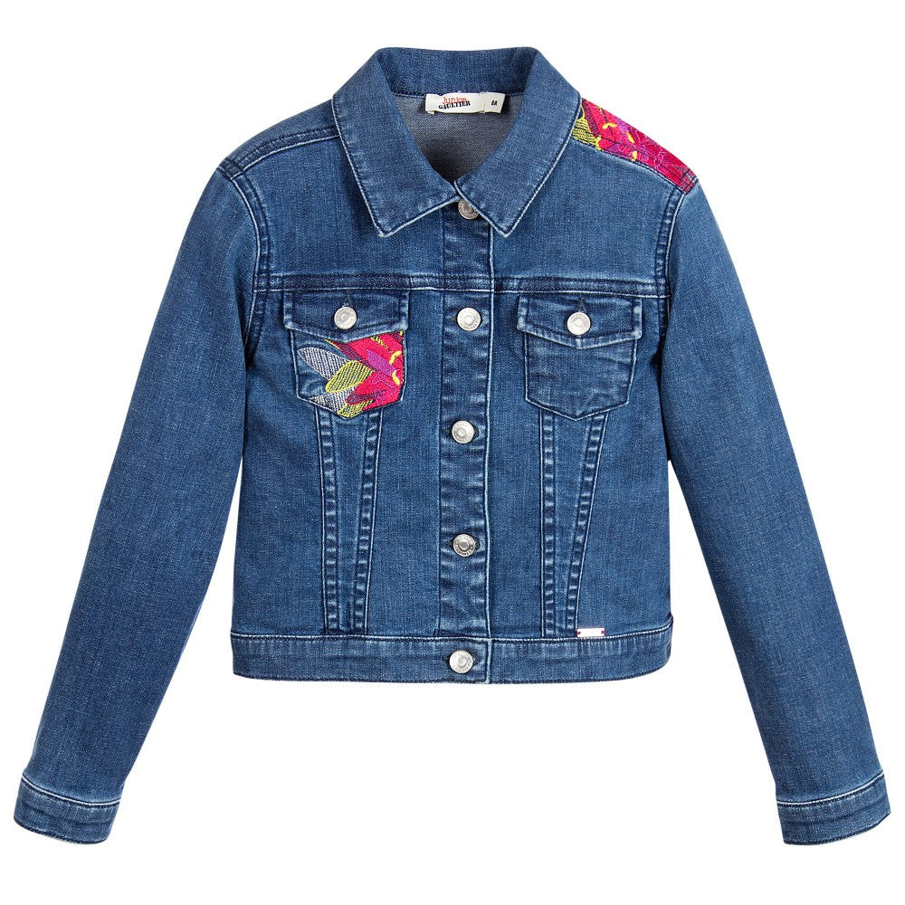 floral embroidered denim jacket