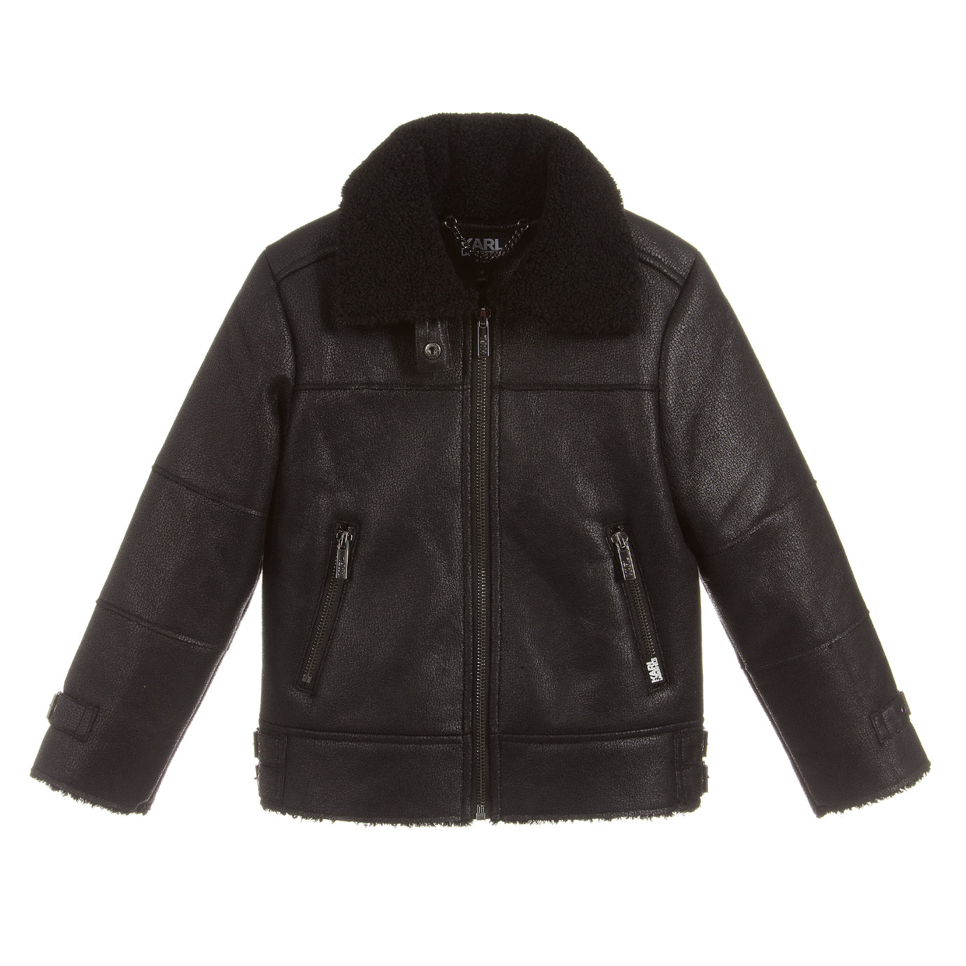 diamant Piepen ophouden Karl Lagerfeld Boys Black Leather Jacket (Mini-Me) – Petit New York
