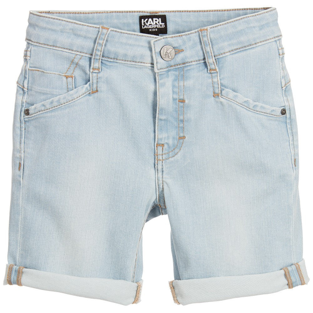 bleached denim shorts