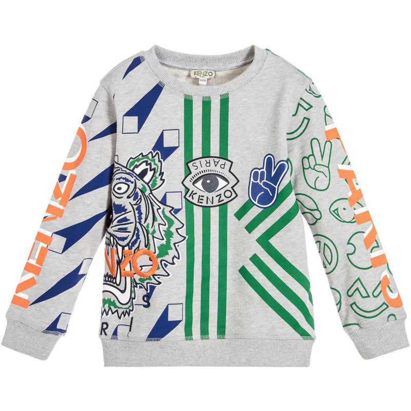 Kenzo Boys Grey Tiger and Patches 