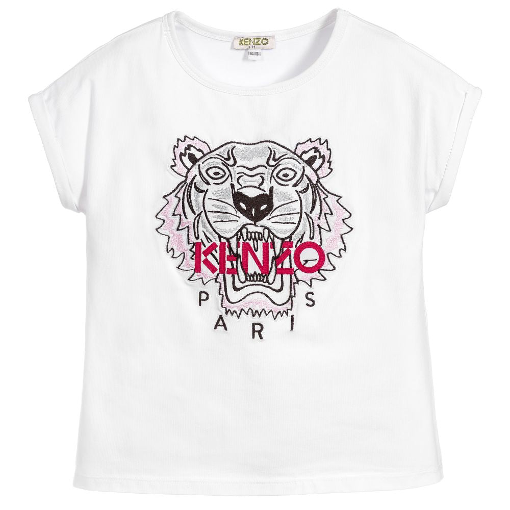 grafisk Indvandring Ja Kenzo Girls White Tiger Logo T-shirt (Mini-Me) – Petit New York