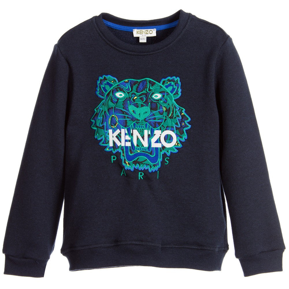 kenzo blue tiger sweater