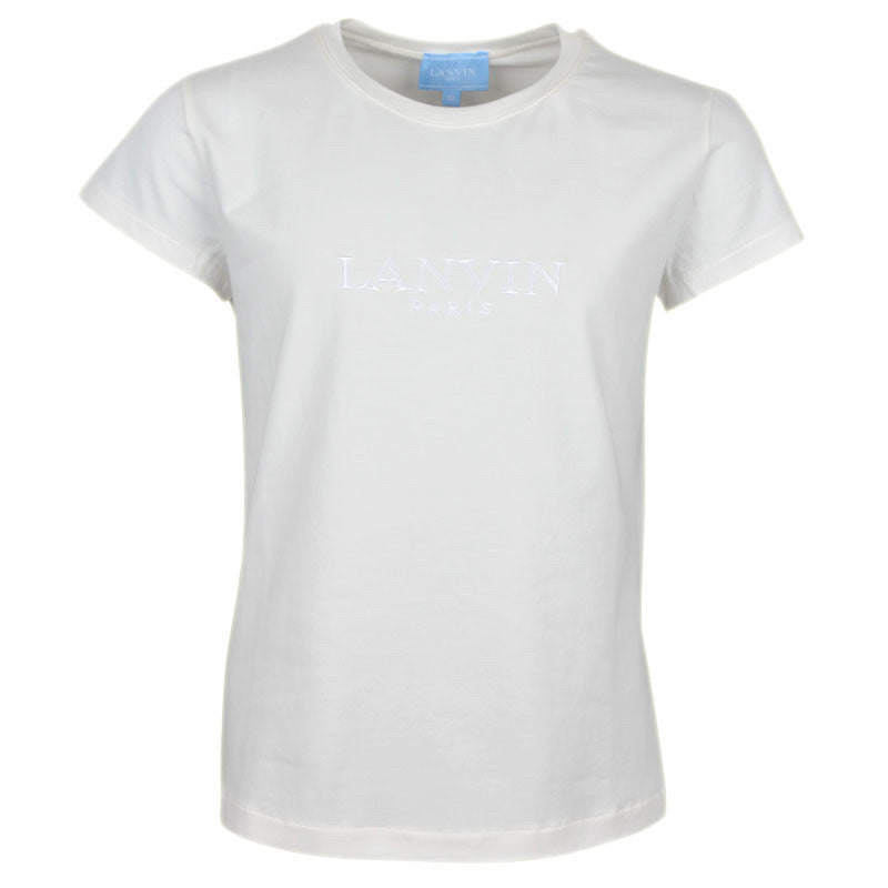 Girls White Logo Printed T-Shirt