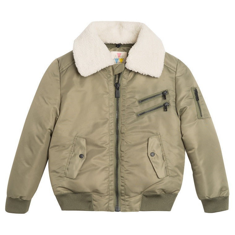 Little Eleven Paris Boys Olive Green Bomber