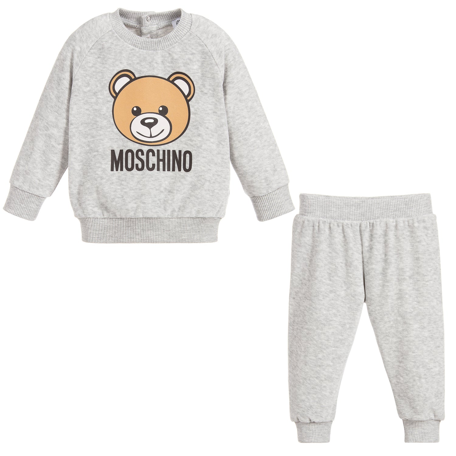 Moschino Baby Grey Logo Teddybear 