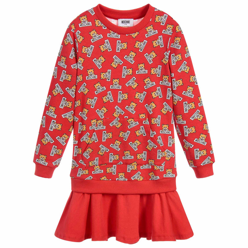 Moschino Girls Red Logo Teddybear 