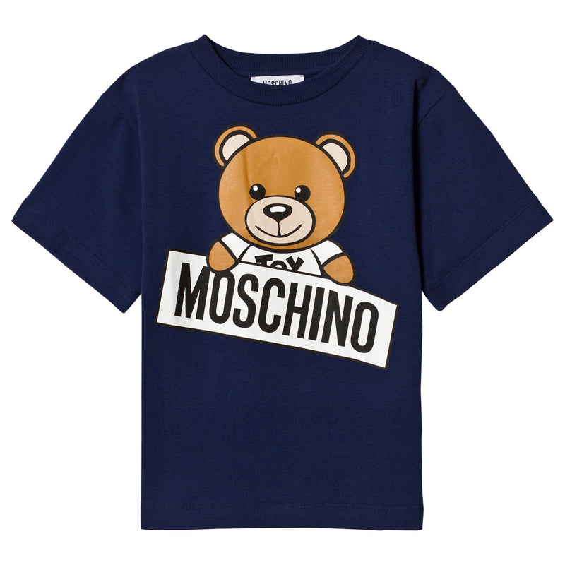 Moschino Navy Blue Teddybear Logo T 