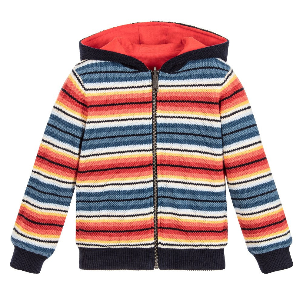 Paul Smith Baby Boys Reversible Red & Striped Hoodie