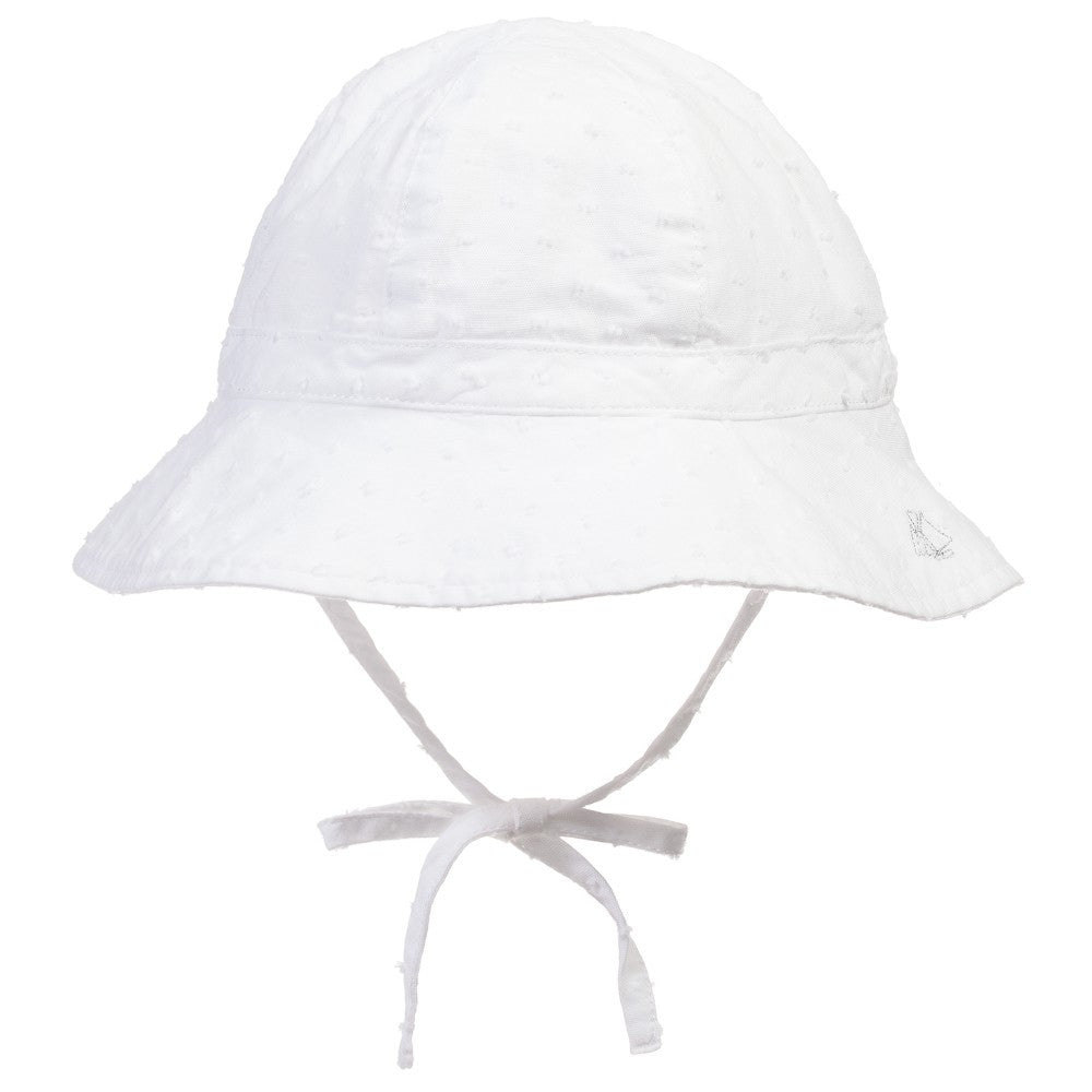 baby sun hat white